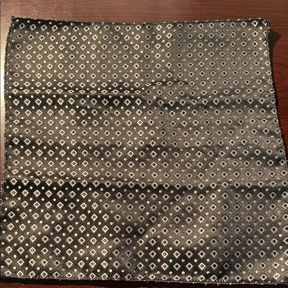 Jos. A. Bank Black and Silver Pocket Square